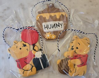 2 Dozen Winnie the Pooh Cookies, Baby Shower Favors, 1st Birthday Treats