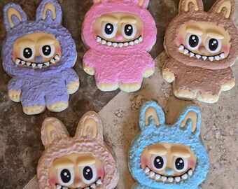 24 Monster Royal Icing Cookies, 1st Birthday Favors