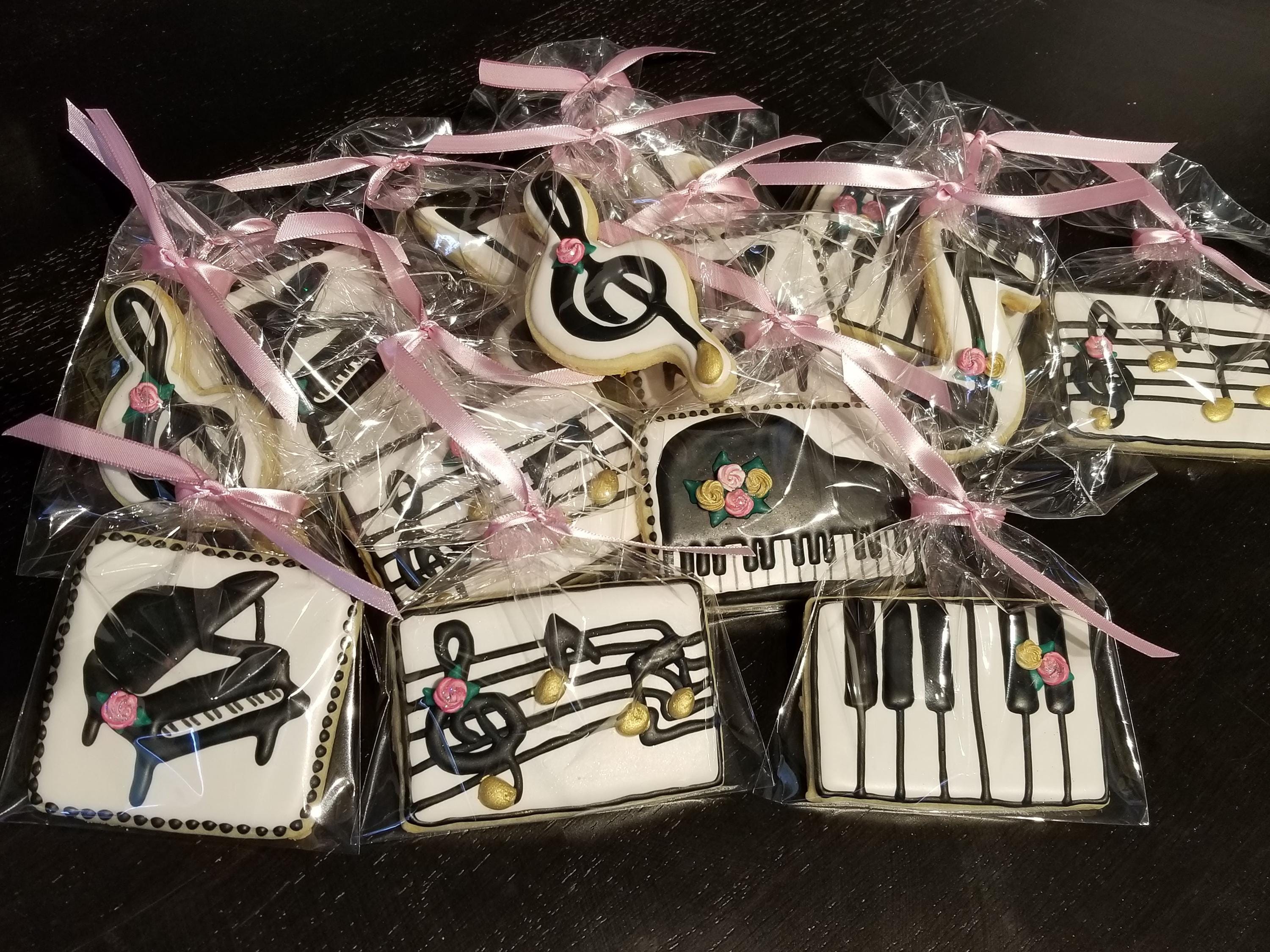 2 Dozen Piano Cookies, Musical Notes Favors - Etsy