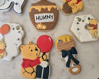 2 Dozen Winnie the Pooh Cookies, Baby Shower Favors, 1st Birthday Treats