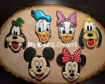 2 dozen Mickey and Friends Cookies, Donald Cookies, Daisy Cookies, Pluto Cookies, Favor Cookies, 1st Birthday Cookies, Baby Shower Cookies
