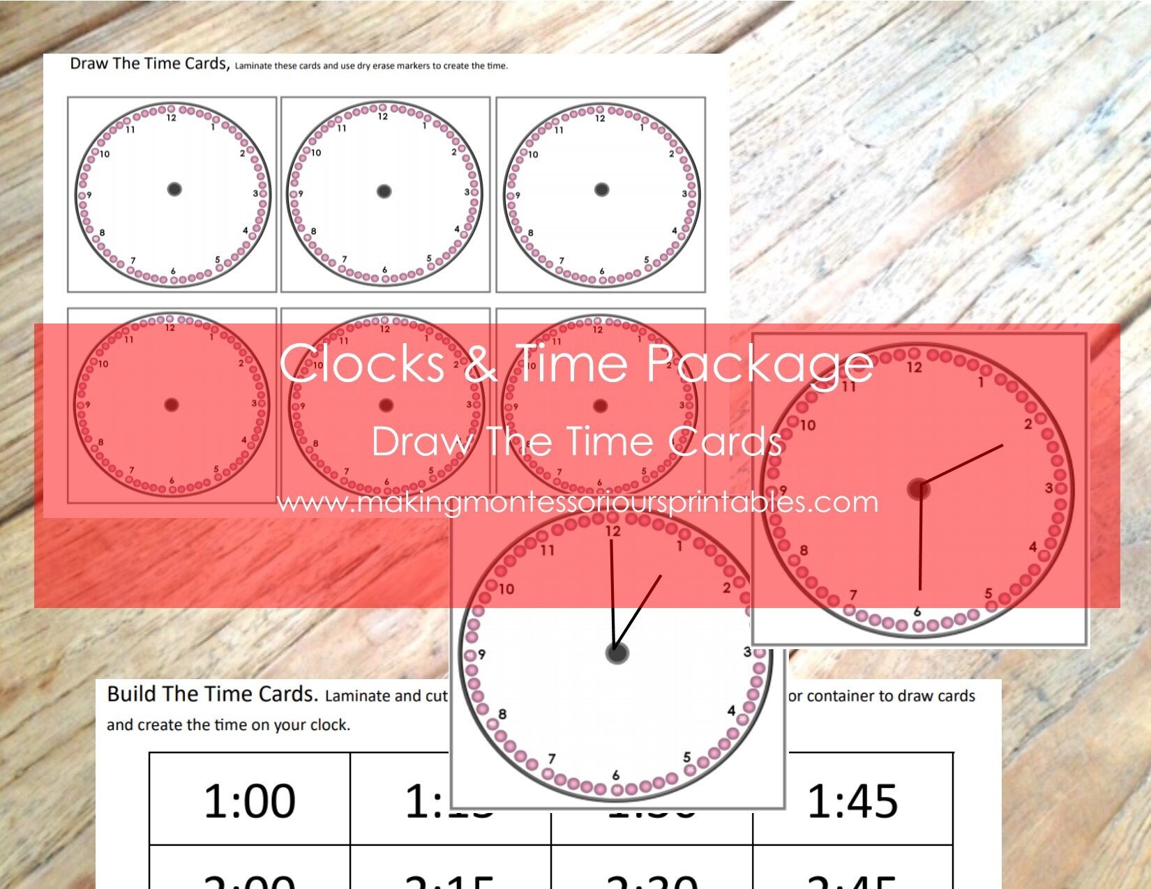 Montessori Clock &amp; Time Work Printable Package - Etsy