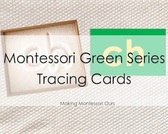 Montessori Phonogram Green Series Letter Tracing Card Set PDF
