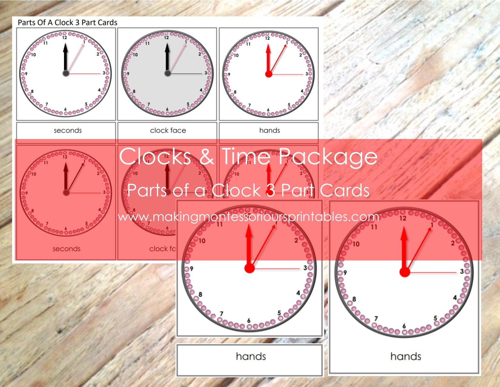 Montessori Clock &amp; Time Work Printable Package - Etsy