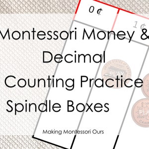 May include: A black and white image of a Montessori money and decimal counting practice activity. The image shows a chart with the headings "0 ₫" and "1 ₫". There are two Canadian one-cent coins with the text "1 CENT PLAY 2020 CANADA" on them.