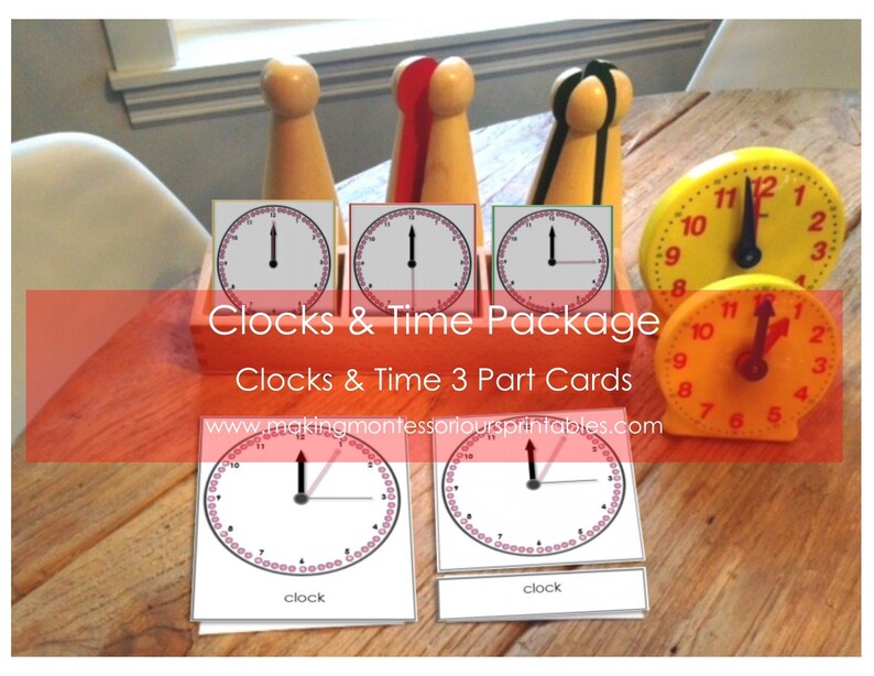 Montessori Clock &amp; Time Work Printable Package - Etsy