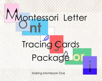 Montessori Pink, Blue & Green Series Sandpaper Letter Tracing Printable Package PDF