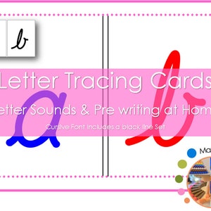 Tarjetas de trazo de letras cursivas en papel de lija Montessori en formato PDF, sonido de letras tempranas y práctica de escritura cursiva