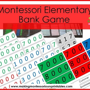 Montessori Elementary Bank Game PDF, Long Multiplication Learning