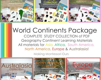 Montessori Geography World Continents Study Package FULL *PDF