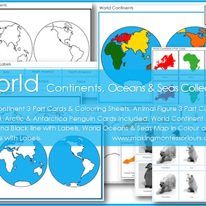 Montessori World Continents, Oceans & Seas PDF learning Collection