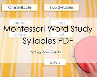 Montessori Word Study, Syllables, PDF