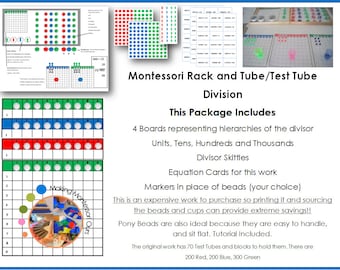 Montessori Test Tube Division Package, Long Division (PDF)