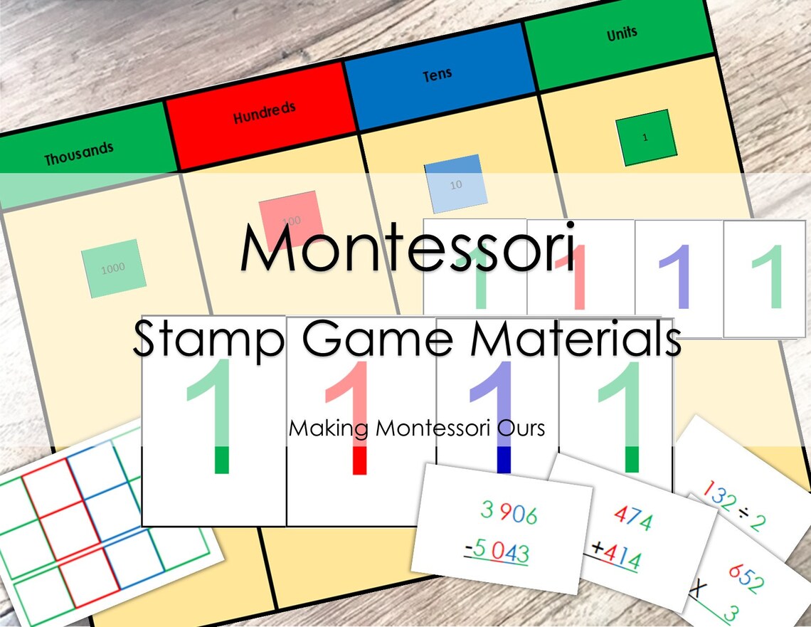 Montessori Stamp Game Materials PDF Etsy