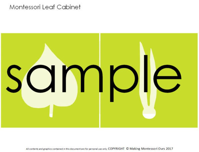 Montessori Leaf Cabinet PDF Materials - Etsy