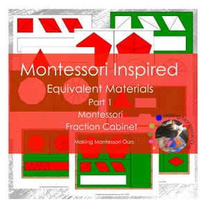 Montessori Equivalent Materials PDF Printable Part 1, Montessori Math, Fractions and Geometry