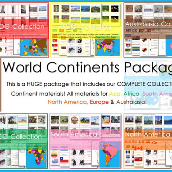 Montessori Complete Continent Study Package