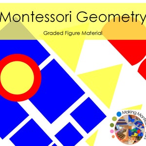 Montessori Graded Figure Material PDF, Montessori Geometria, Nauka kształtów i sortowanie
