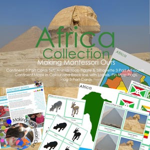 Montessori AFRIKA Geographie Kontinent Lernpaket *PDF