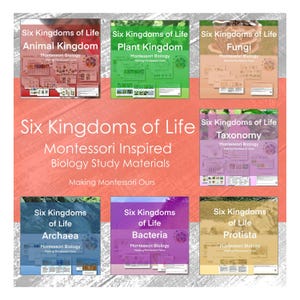 Montessori Six Kingdoms of Life Complete PDF Print Package, Study Earths Biology, Animal, Plant, Bacteria, Archaea, Protista, and Taxonomy!