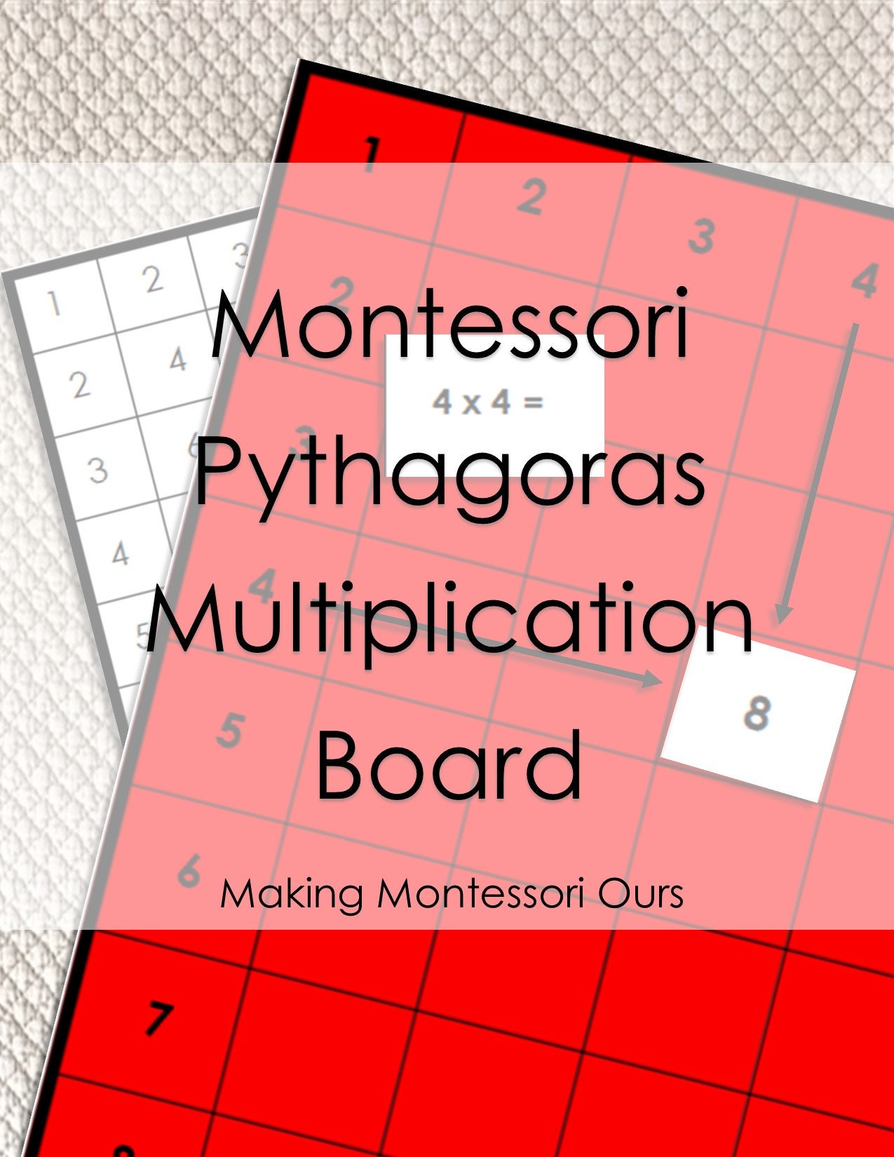 Montessori Pythagoras Multiplication Board Package PDF