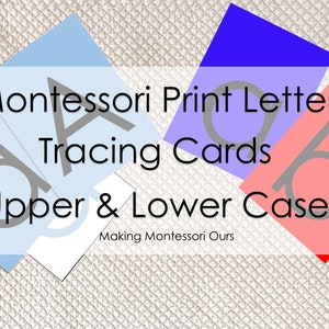Cartes à calquer Montessori en majuscules et minuscules PDF, sons des lettres et pratique de l'écriture