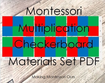 Montessori Multiplication Checkerboard, Tiles, Beads, and Equations PDF,  School