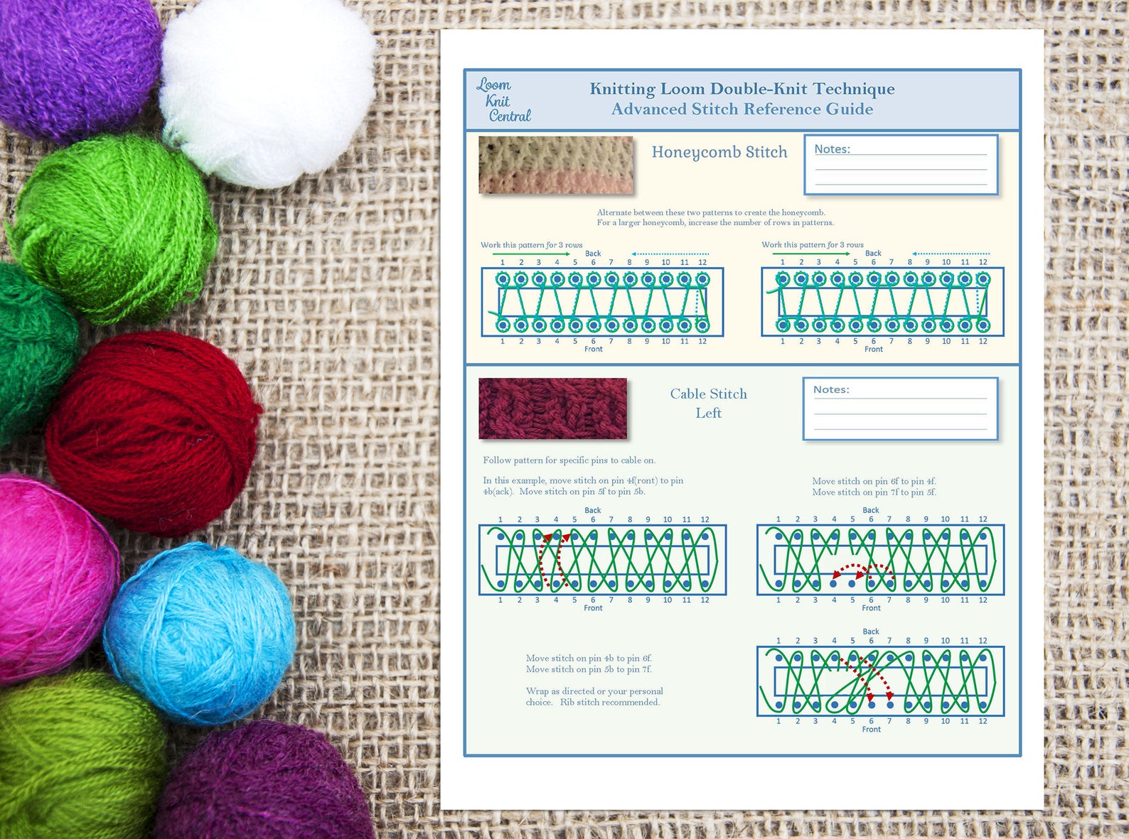 Advanced Loom Knit Stitch Reference Guide Etsy