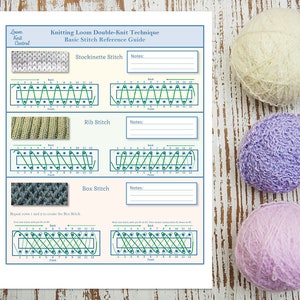 Basic and Advanced Loom Knit Stitch Reference Guide Set 