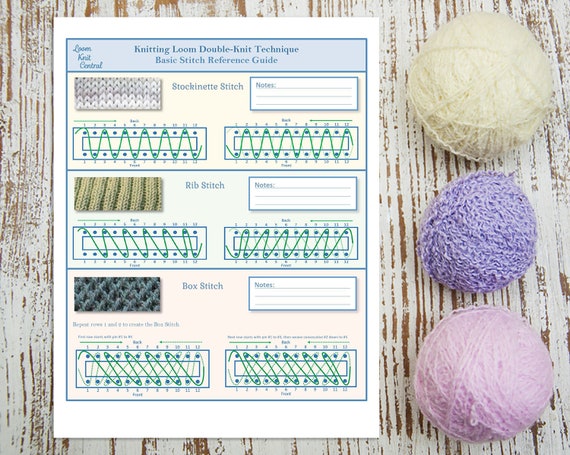 Basic and Advanced Loom Knit Stitch Reference Guide Set 