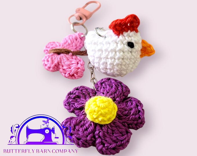 Chicken Keychain Backpack Charm