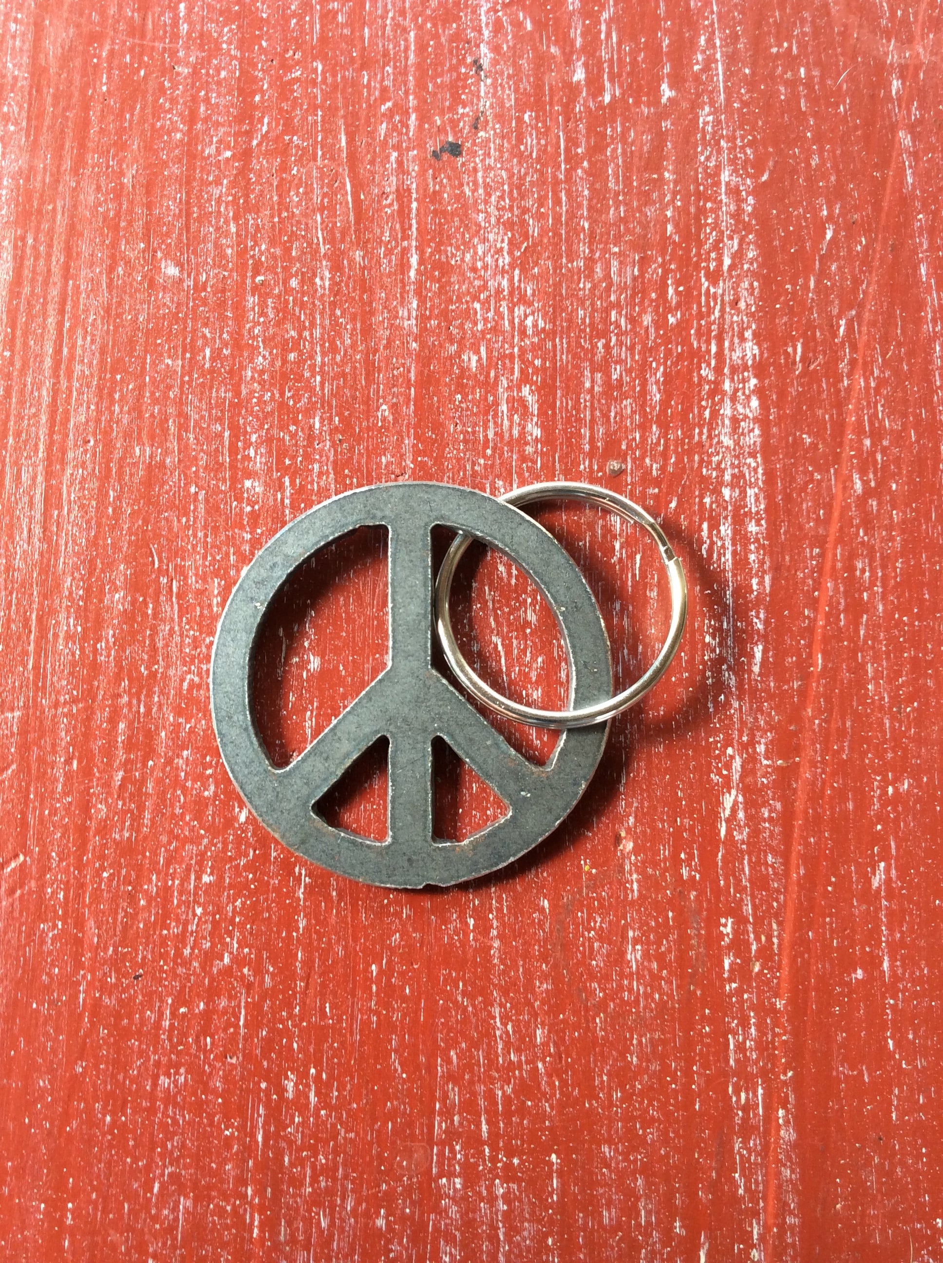 Peace Sign Keychain - Etsy