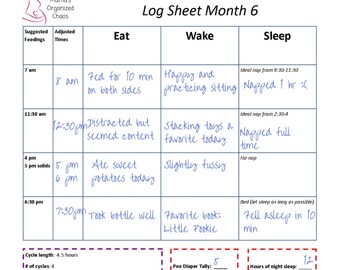 baby schedule etsy baby schedule printable