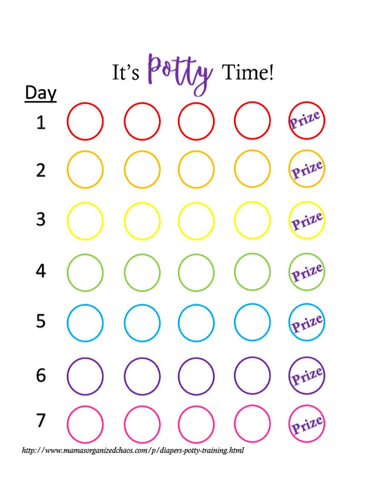 Potty Training Reward Chart | Etsy
