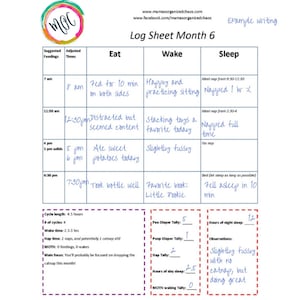 6 maanden afdrukbare babyschema's (pasgeboren tot 6 maanden)