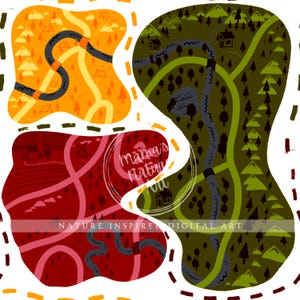 Fichier numérique de modèle sans couture de carte d'explorateur audacieux téléchargement PNG 300 dpi design motif textile art original dessiné à la main répétition DTF