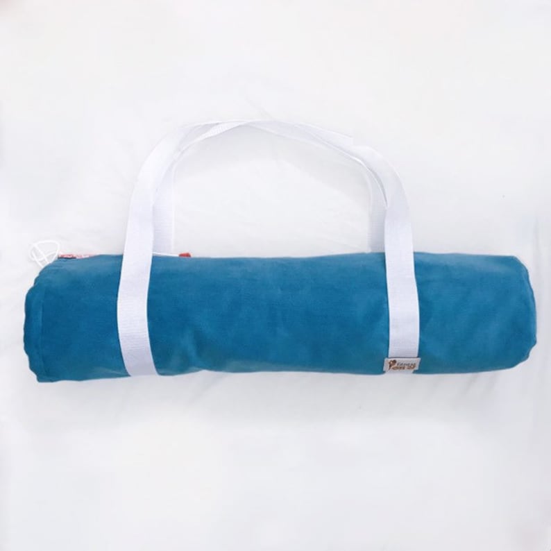 Yoga Mat Bag with zipper with pocket Blue Fabric Pilates Mat Velvet For Gift Woman