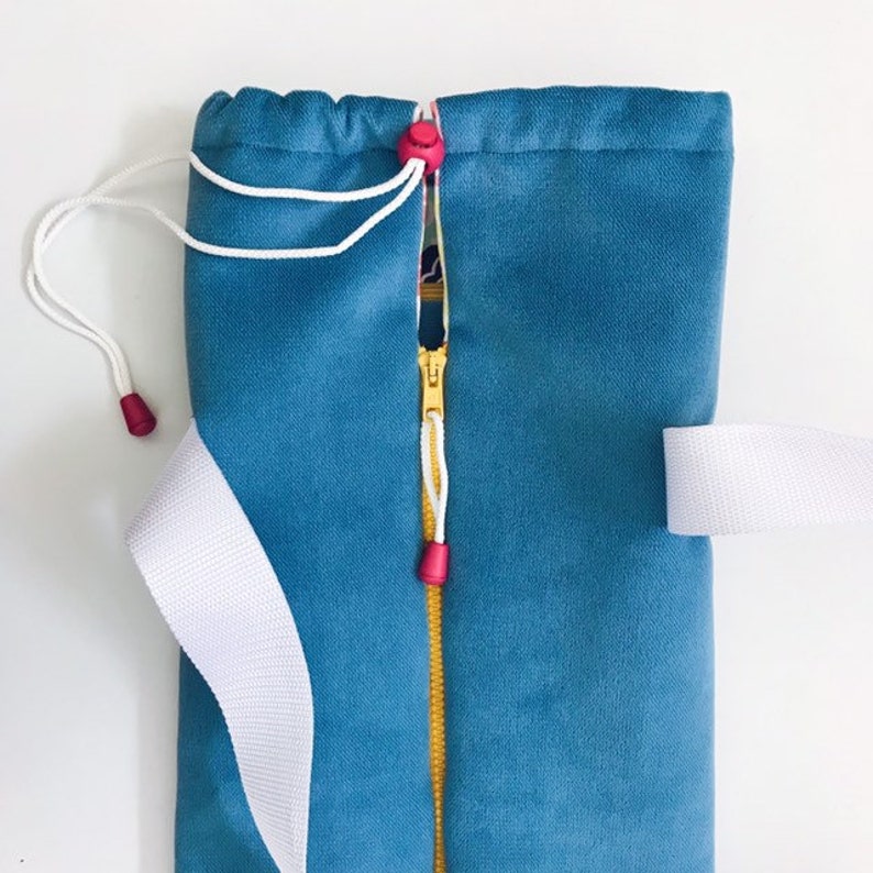 Yoga Mat Bag with zipper with pocket Blue Fabric Pilates Mat Velvet For Gift Woman