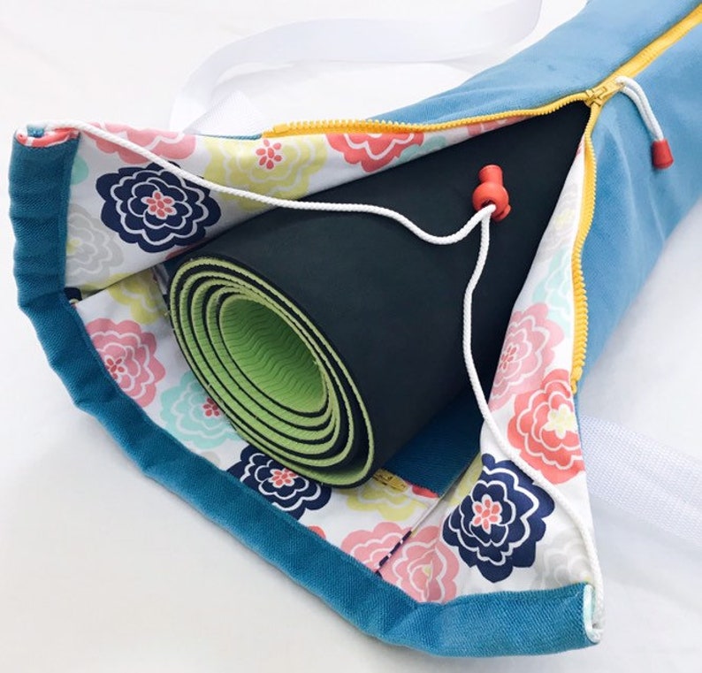 Yoga Mat Bag with zipper with pocket Blue Fabric Pilates Mat Velvet For Gift Woman