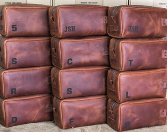 Bräutigam Geschenk, Leder Kulturtasche mit Monogramm, personalisierte Kulturtasche, Herren Kulturbeutel, Personalisiertes Dopp Kit, monogrammed Dopp Kit