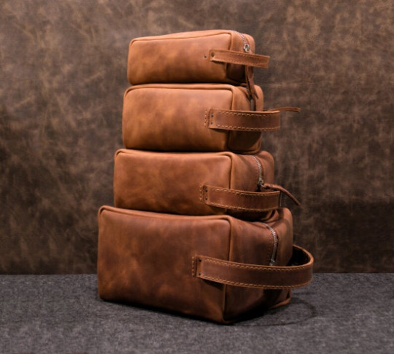 Custom Mens Leather Toiletry Bag Personalized Toiletry Bag Etsy