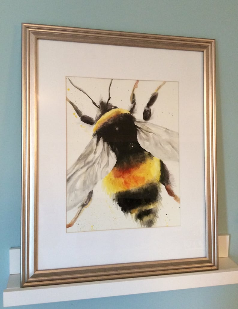 Bumble bee water colour Giclee print A3 /& A4