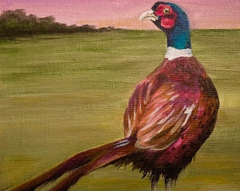 Evening Pheasant  Original Acrylic painting