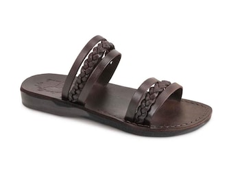 Jerusalem Sandals - Hazel - Boho Open Toe Braided Strappy Sandals | Brown
