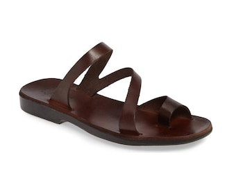 Jerusalem Sandals - Noah - Women's Leather  Slide On Sandal | Brown