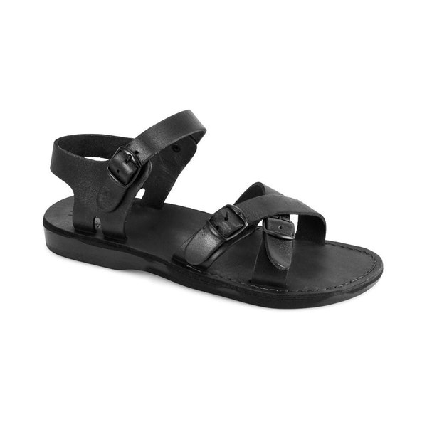 Jerusalem Sandals - James - Men's Leather  Adjustable sandal | Black