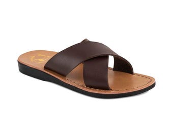 Jerusalem Sandals - Elan Vegan - Men's Leather  Alternative Sandal | Brown