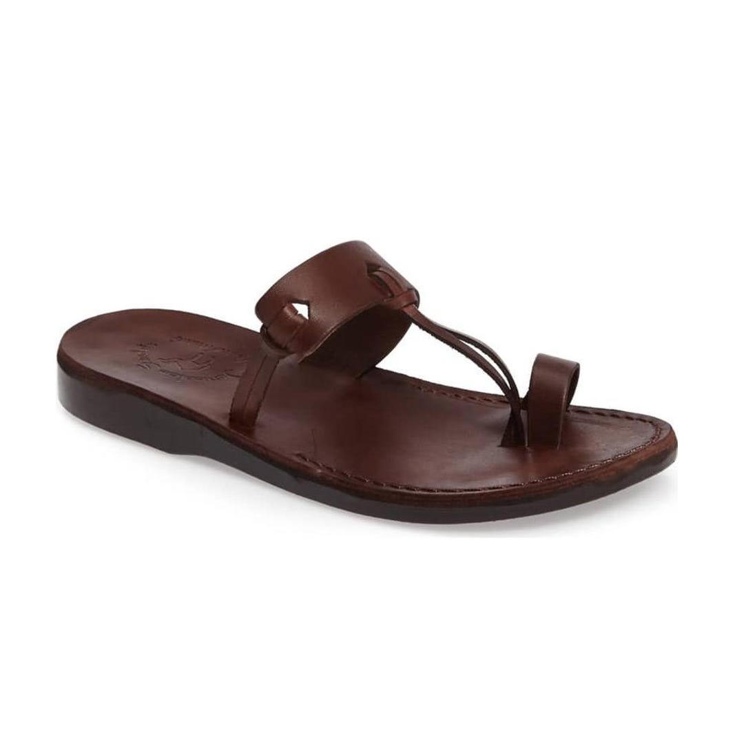 Jerusalem Sandals David Men s Leather Open Toe Sandal Brown Etsy