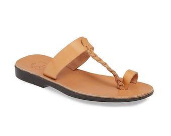 Jerusalem Sandals - Ara -  Braided Leather Sandal | Tan