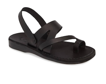 Jerusalem Sandals - Benjamin - Women's Leather  Slingback Sandal | Black